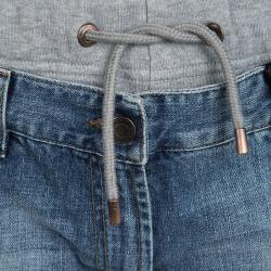 Pre Owned Moschino Couture Grey Faux Layer Jogger Pants S