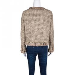 Pre Owned Moschino Multicolor Textured Chain and Tassel Detail Jacket L