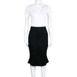Pre Owned Moschino Black Cotton Knit High Waist Pencil Skirt M