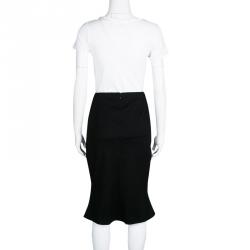 Pre Owned Moschino Black Cotton Knit High Waist Pencil Skirt M