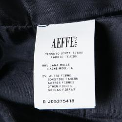 Pre Owned Moschino Navy Blue Contrast Collar Lurex Trim Detail Wool Blazer M