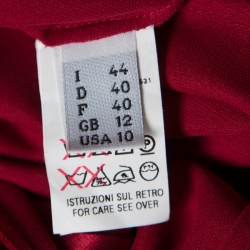 Pre Owned Moschino Maroon Silk Tie Front Buttoned Halter Top M