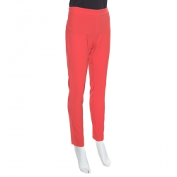 Pre Owned Moschino Couture Red Tailored Pants M