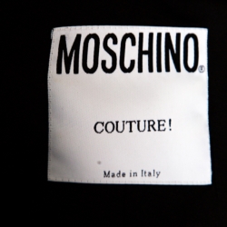 Moschino Couture Black Wool Zip Front Cropped Jacket S