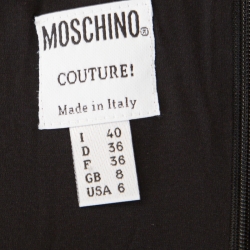 Pre Owned Moschino Couture Black Wool Fitted Sleeveless Dress S