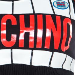 Moschino Couture Multicolor Striped Cotton Blend Ribbed Trim Crop Top S