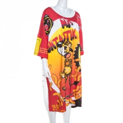 Moschino Couture Red Cotton Mr. Funtastic T-Shirt Dress One Size 