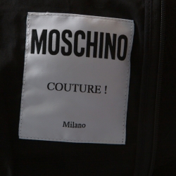 Pre Owned Moschino Couture Black Lace A Line Midi Dress M