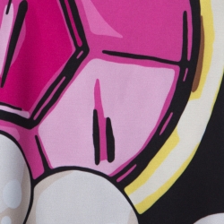 Pre Owned Boutique Moschino Multicolor Gem Printed Stretch Crepe Oversized Dress M