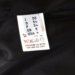 Pre Owned Moschino Black Ruffle Satin Crepe Short Sleeve Blouse  S