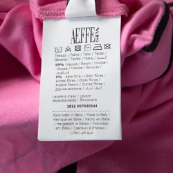 Pre Owned Moschino Pink Teddy Bear Printed & Embroidered Jersey T-shirt L