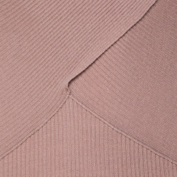 Moschino Dusty Pink Rib Knit Wrap Bodice Long Sleeve Midi Dress M
