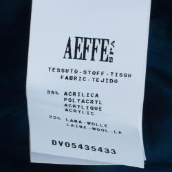 Pre Owned Moschino Navy Metallic Tweed Skirt Suit M