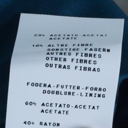 Pre Owned Moschino Navy Metallic Tweed Skirt Suit M