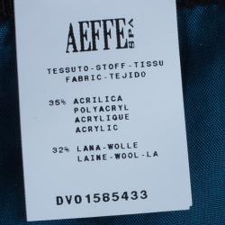 Pre Owned Moschino Navy Metallic Tweed Skirt Suit M