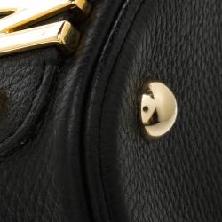 Pre Owned Moschino Black Leather Drawstring Crossbody Bag