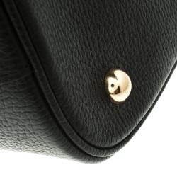 Pre Owned Moschino Black Leather Drawstring Crossbody Bag