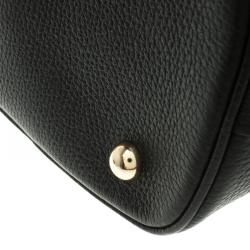 Pre Owned Moschino Black Leather Drawstring Crossbody Bag