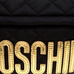 Pre Owned Moschino Black Quilted Nylon Belt Bag
