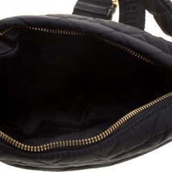 Pre Owned Moschino Black Quilted Nylon Belt Bag