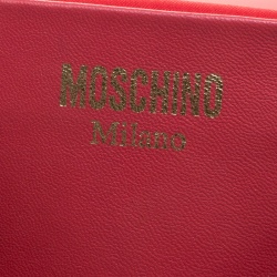 Pre Owned Moschino Coral Pink Leather Capsule Biker Jacket Shoulder Bag