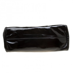 Pre Owned Moschino Black Patent Leather Shoulder Bag