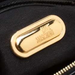 Pre Owned Moschino Black Patent Leather Shoulder Bag