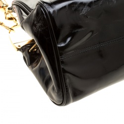 Pre Owned Moschino Black Patent Leather Shoulder Bag