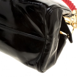 Pre Owned Moschino Black Patent Leather Shoulder Bag