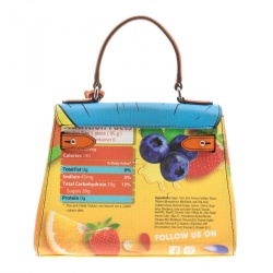 Pre Owned Moschino Multicolor Fantasy Print Leather Capsule Collection Top Handle Bag