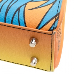 Pre Owned Moschino Multicolor Fantasy Print Leather Capsule Collection Top Handle Bag