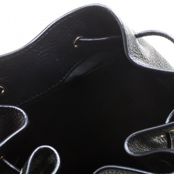 Pre Owned Moschino Black Leather Drawstring Bucket Bag