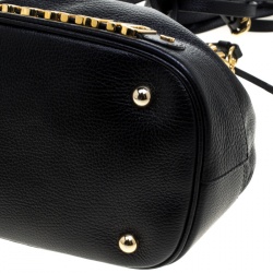 Pre Owned Moschino Black Leather Drawstring Bucket Bag