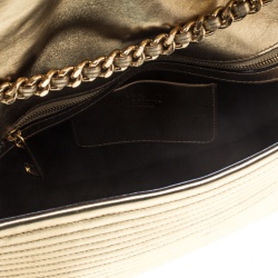 Pre Owned Moschino Gold Leather Large Capsule Biker Jacket Shoulder Bag