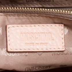 Pre Owned Moschino Beige Leather Hidden Lock Satchel