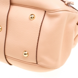 Pre Owned Moschino Beige Leather Hidden Lock Satchel