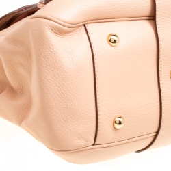 Pre Owned Moschino Beige Leather Hidden Lock Satchel