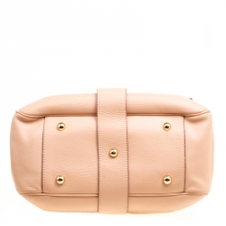 Pre Owned Moschino Beige Leather Hidden Lock Satchel