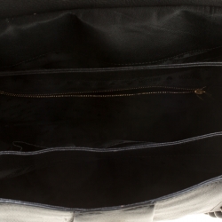 Pre Owned Moschino Black/Beige Leather Satchel