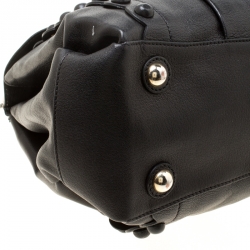 Pre Owned Moschino Black/Beige Leather Satchel