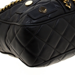 Pre Owned Moschino Red/Black Quilted Leather Jacket Shoulder Bag