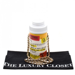 Pre Owned Moschino White Capsule Patent Leather Pill Bottle Crossbody Bag