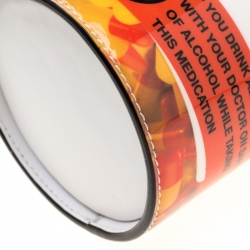 Pre Owned Moschino White Capsule Patent Leather Pill Bottle Crossbody Bag