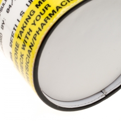 Pre Owned Moschino White Capsule Patent Leather Pill Bottle Crossbody Bag