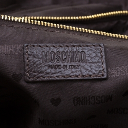 Pre Owned Moschino Dark Brown Leather Chain Satchel