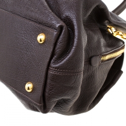 Pre Owned Moschino Dark Brown Leather Chain Satchel