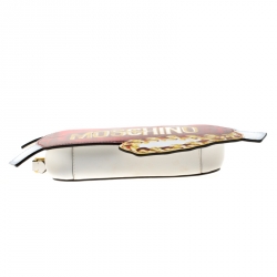 Pre Owned Moschino White/Red Leather Shoulder Bag