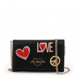 Pre Owned Love Moschino Black Faux Leather WOC Clutch Bag