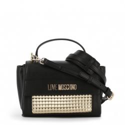 Pre Owned Love Moschino Black/Gold Faux Leather Top Handle Bag