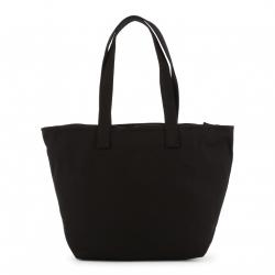 Pre Owned Love Moschino Black Fabric Love Applique Shoulder Bag